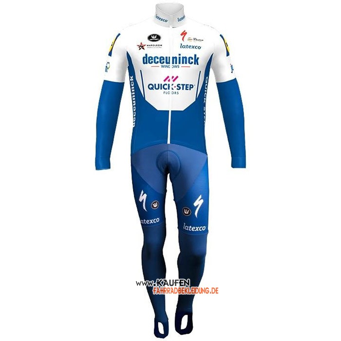 Deceuninck Quick Step Langarmtrikot 2020 und Lange Tragerhose Blau Wei